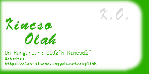 kincso olah business card